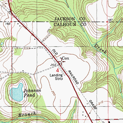 Topographic Map of Cox, FL