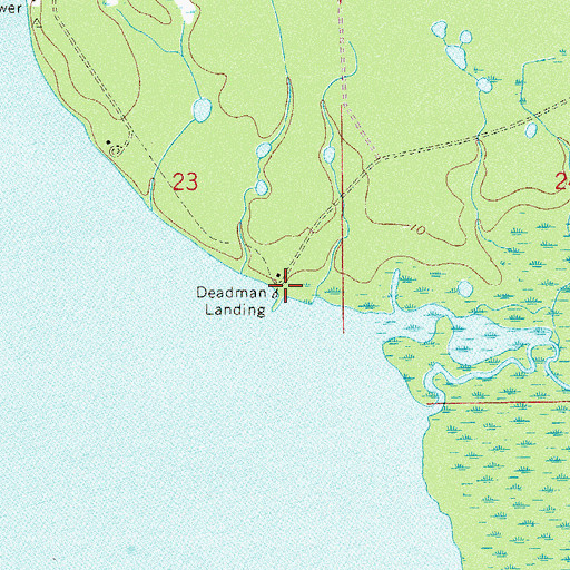 Topographic Map of Deadman Landing, FL