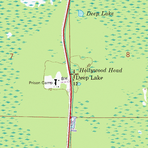 Topographic Map of Deep Lake, FL