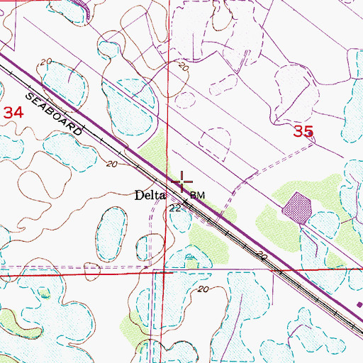 Topographic Map of Delta, FL
