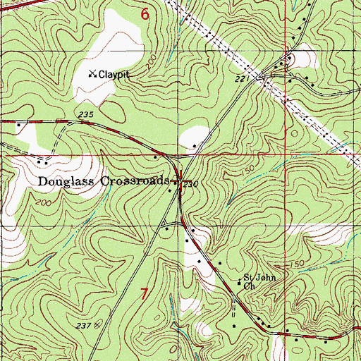 Topographic Map of Douglass Crossroads, FL