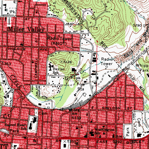 Topographic Map of Granite Creek Park, AZ