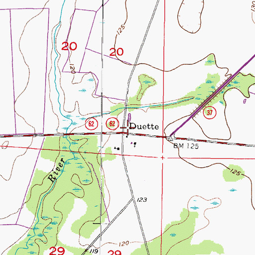 Topographic Map of Duette, FL
