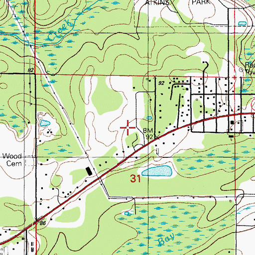 Topographic Map of Durham (historical), FL