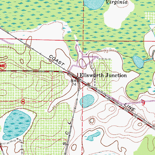Topographic Map of Ellsworth Junction, FL