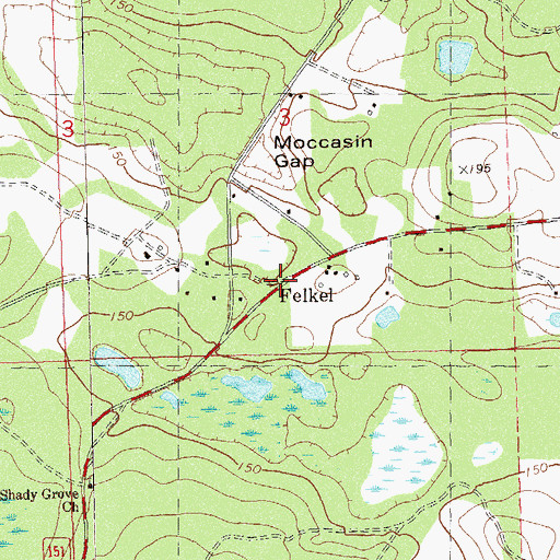 Topographic Map of Felkel, FL