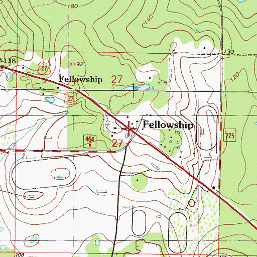 Topographic Map of Fellowship, FL