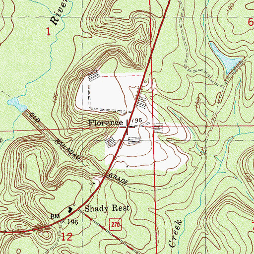 Topographic Map of Florence, FL