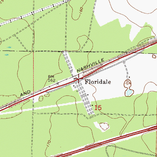 Topographic Map of Floridale, FL