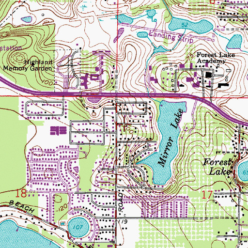 Topographic Map of Forest City, FL
