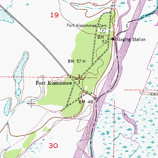 Topographic Map of Fort Kissimmee, FL