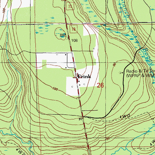 Topographic Map of Frink, FL