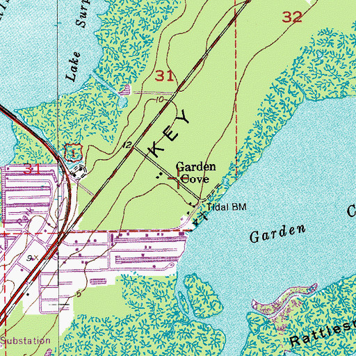 Topographic Map of Garden Cove, FL