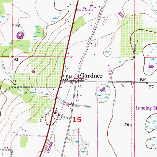 Topographic Map of Gardner, FL