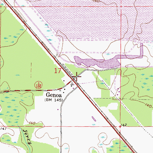 Topographic Map of Genoa, FL