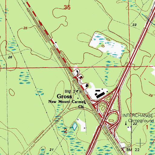 Topographic Map of Gross, FL