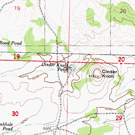 Topographic Map of Cinder Knoll Pond, AZ