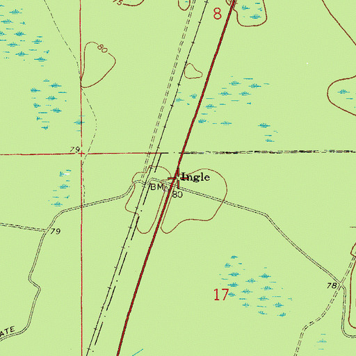 Topographic Map of Ingle, FL