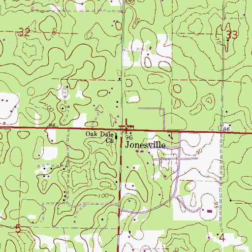 Topographic Map of Jonesville, FL