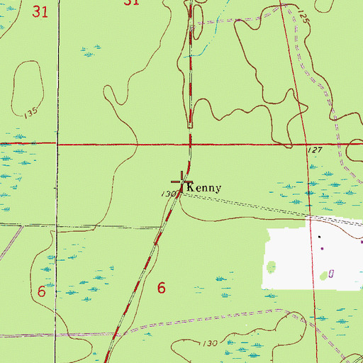 Topographic Map of Kenny, FL