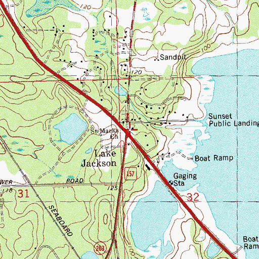 Topographic Map of Lake Jackson, FL