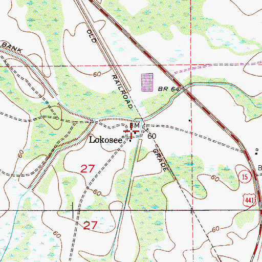 Topographic Map of Lokosee, FL