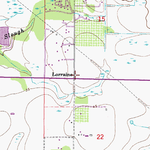 Topographic Map of Lorraine, FL