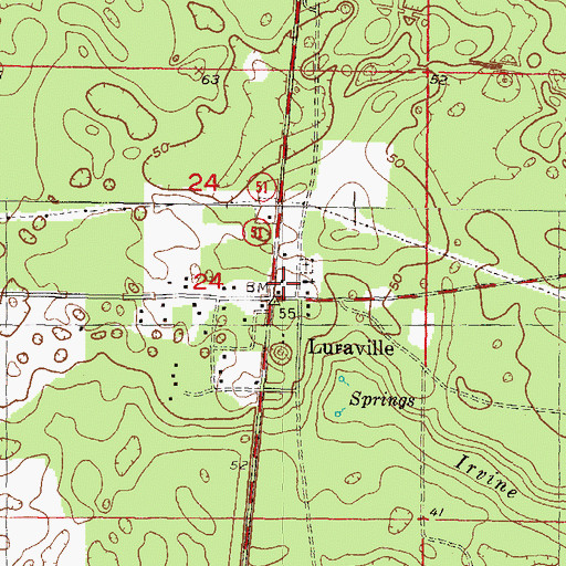 Topographic Map of Luraville, FL