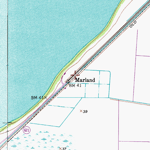 Topographic Map of Marland, FL