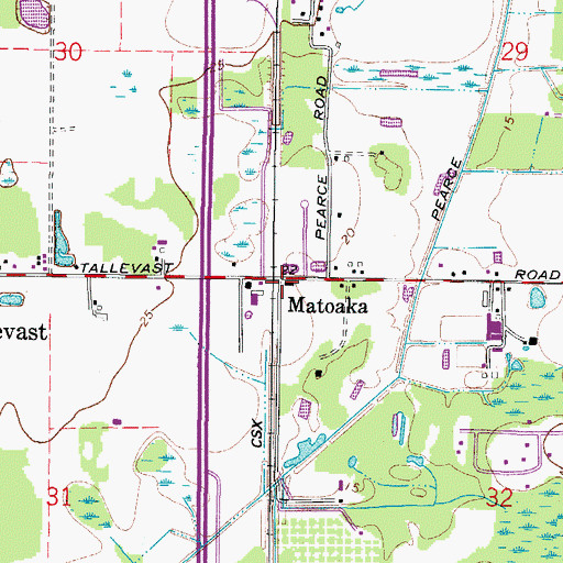 Topographic Map of Matoaka, FL