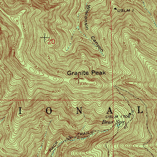 Topographic Map of Granite Peak, AZ
