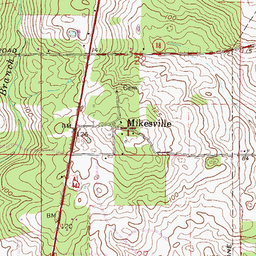 Topographic Map of Mikesville, FL