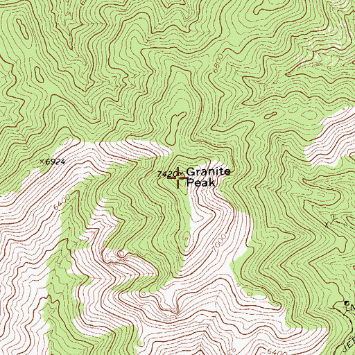 Topographic Map of Granite Peak, AZ
