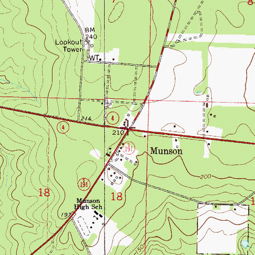 Topographic Map of Munson, FL