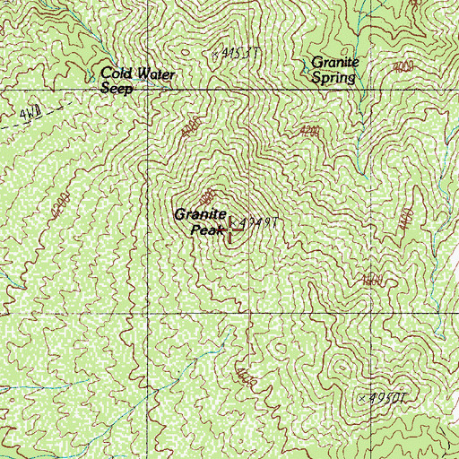 Topographic Map of Granite Peak, AZ