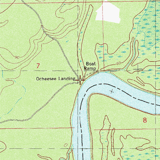 Topographic Map of Ocheesee Landing, FL