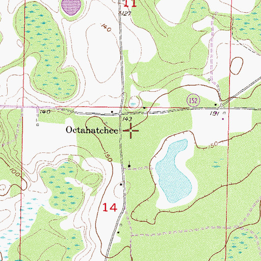 Topographic Map of Octahatchee, FL