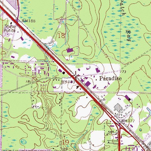 Topographic Map of Paradise, FL