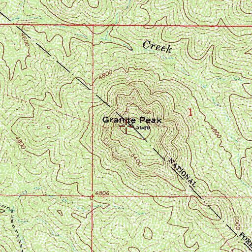 Topographic Map of Granite Peak, AZ