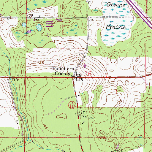 Topographic Map of Pouchers Corner, FL