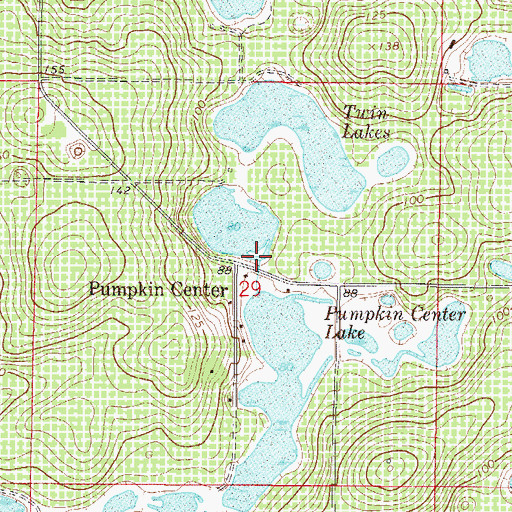 Topographic Map of Pumpkin Center, FL