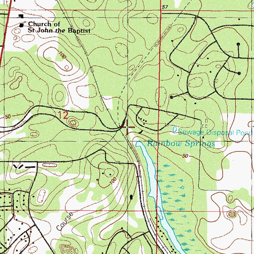 Topographic Map of Rainbow Falls, FL