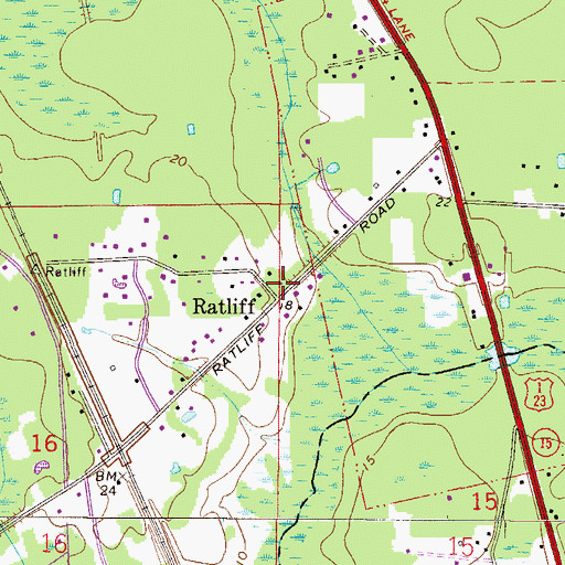 Topographic Map of Ratliff, FL