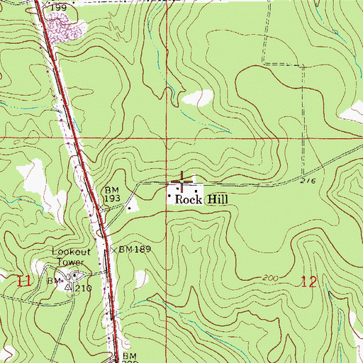 Topographic Map of Rock Hill, FL