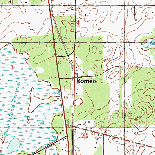 Topographic Map of Romeo, FL