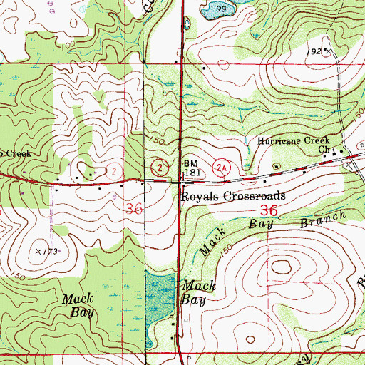 Topographic Map of Royals Crossroads, FL