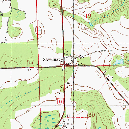 Topographic Map of Sawdust, FL