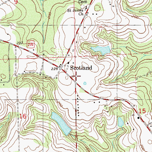 Topographic Map of Scotland, FL