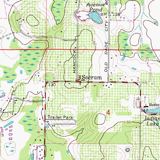 Topographic Map of Socrum, FL