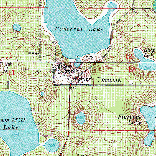 Topographic Map of South Clermont, FL